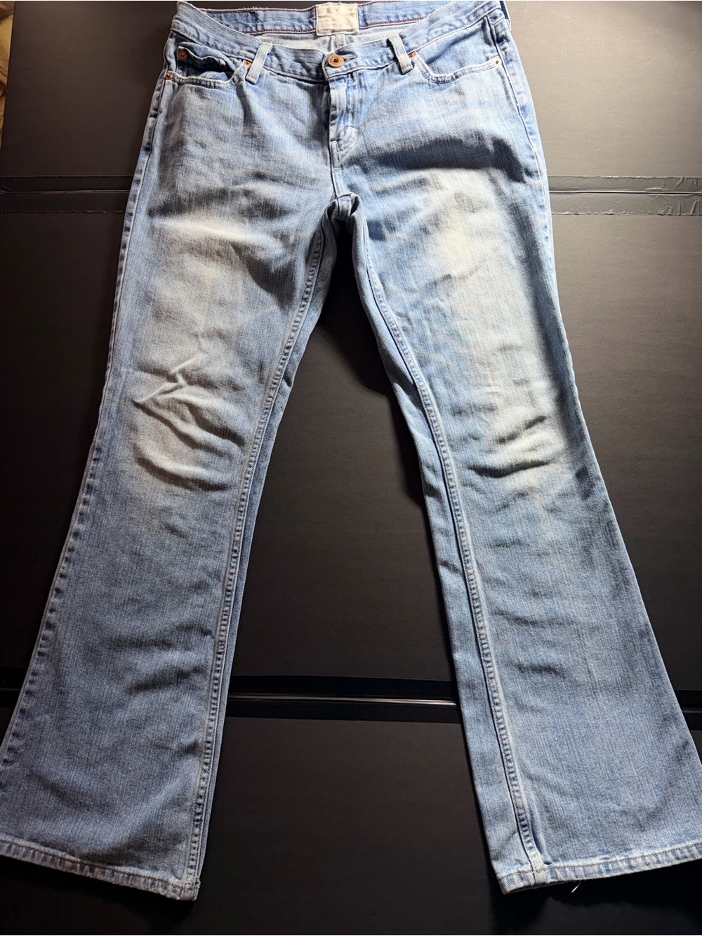 American Eagle Outfitters Hipster Long Jeans Size 10 Light Wash Low-Rise
